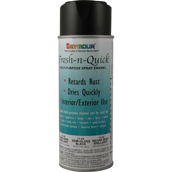 Seymour Of Sycamore 16 oz Fresh-N-Auick VOC Compliant Spray Paint, Semi-gloss Black, 6PK SE488753 - main